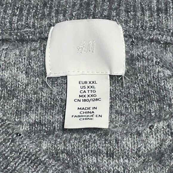 H&M Gray Melange and Sequin Embellished Crew Sweater - Picture 6 of 9